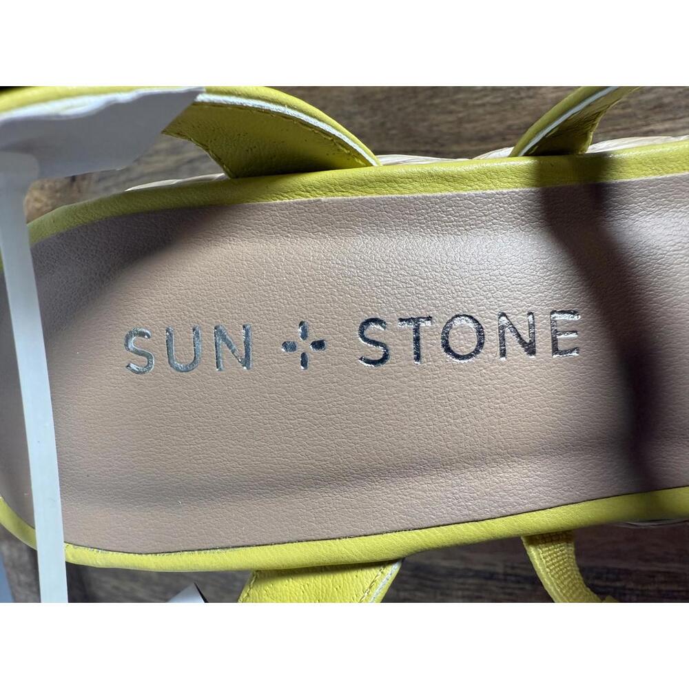 Sun + Stone Yellow Strappy Platform Espadrilles Size 5 NWOB - Picture 5 of 6
